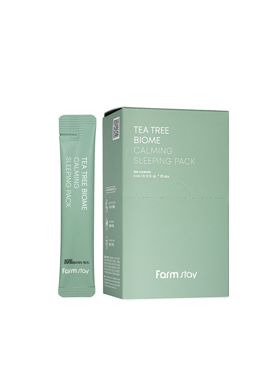 Нічна маска для чутливої шкіри обличчя Tea Tree Biome Calming Mask 1 мл FarmStay (302721919)