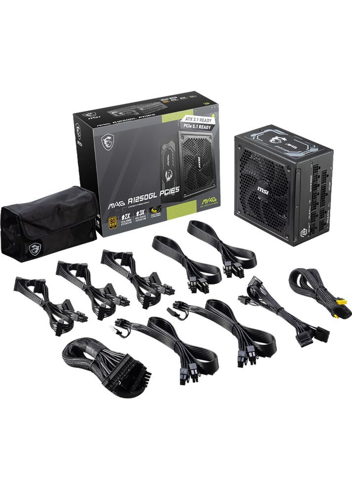 Блок живлення MAG A1250GL PCIE5 1250W MSI (323130669)