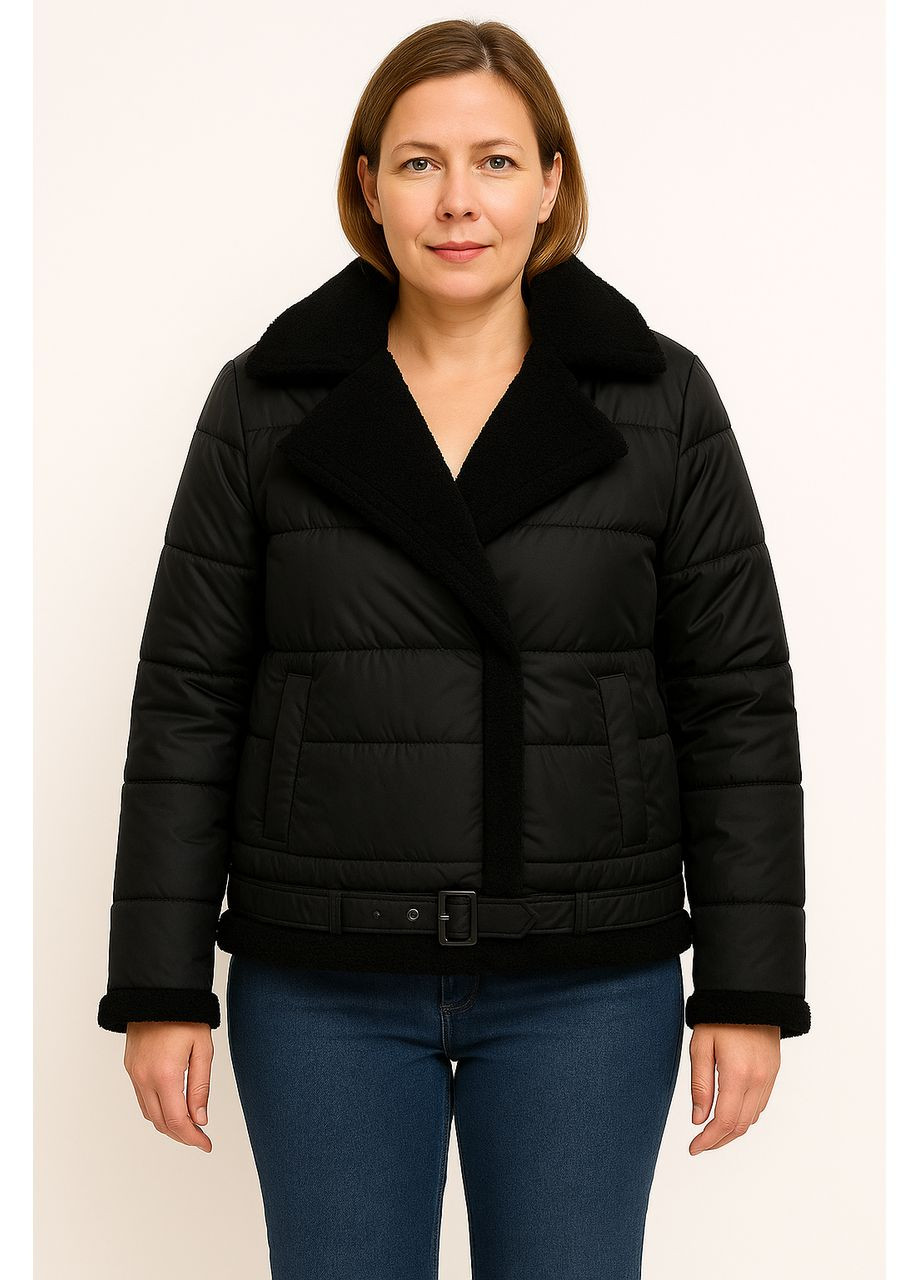 Чорна зимня куртка жіноча зимова (801) чорний, xxl Xupeihong