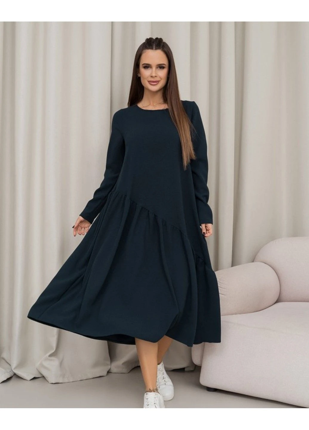 Зелена повсякденний сукня 14454 4xl зелений ISSA PLUS