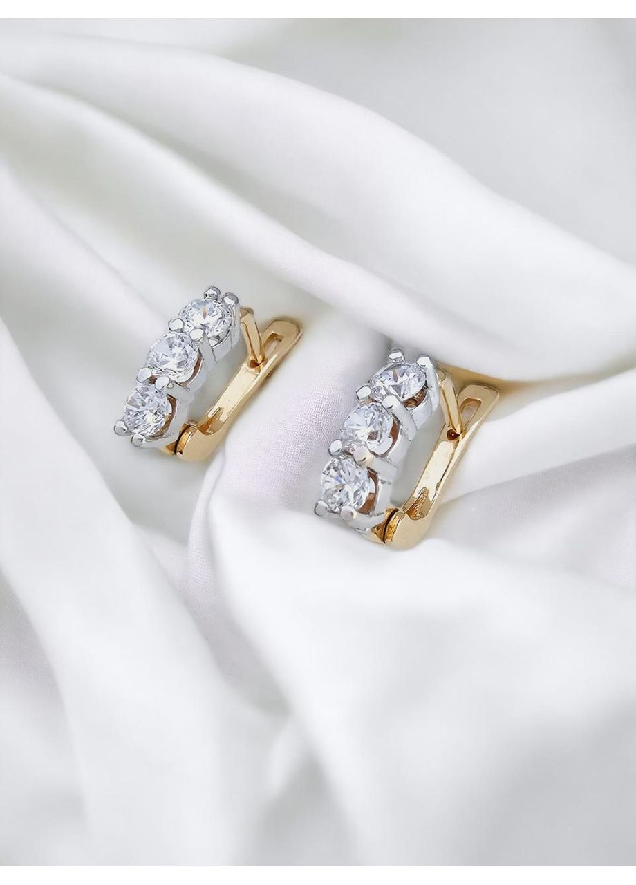 Золоті жіночі сережки з цирконієм SOVA 2191207101-1с SOVA jewelry house (354700228)
