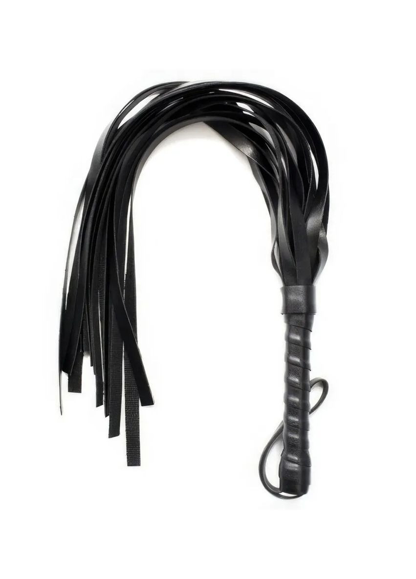 Довгий шкіряний батіг з рукояткою нагайка для рольових ігор хлист з еко шкіри кнут унісекс атрибутика для дорослих пар 44 см Cindylove (368999767)