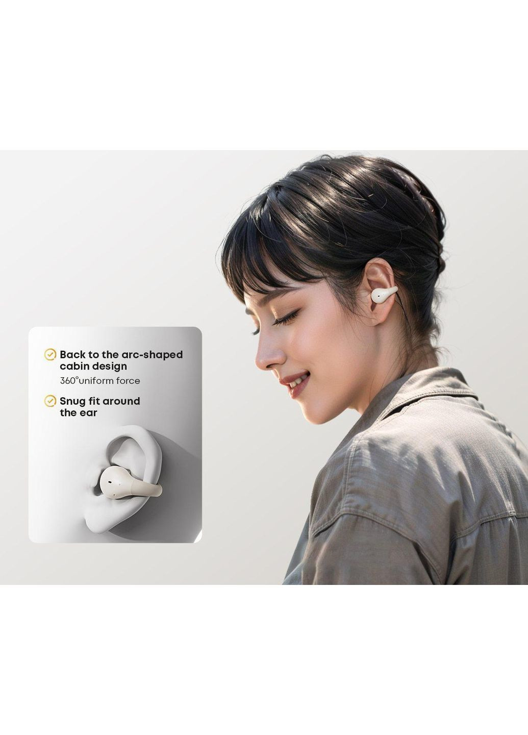 Кісткові бездротові навушники-кліпси ClipBuds R2 з направленим звуком і Bluetooth 5.4 Langsdom (349824301)