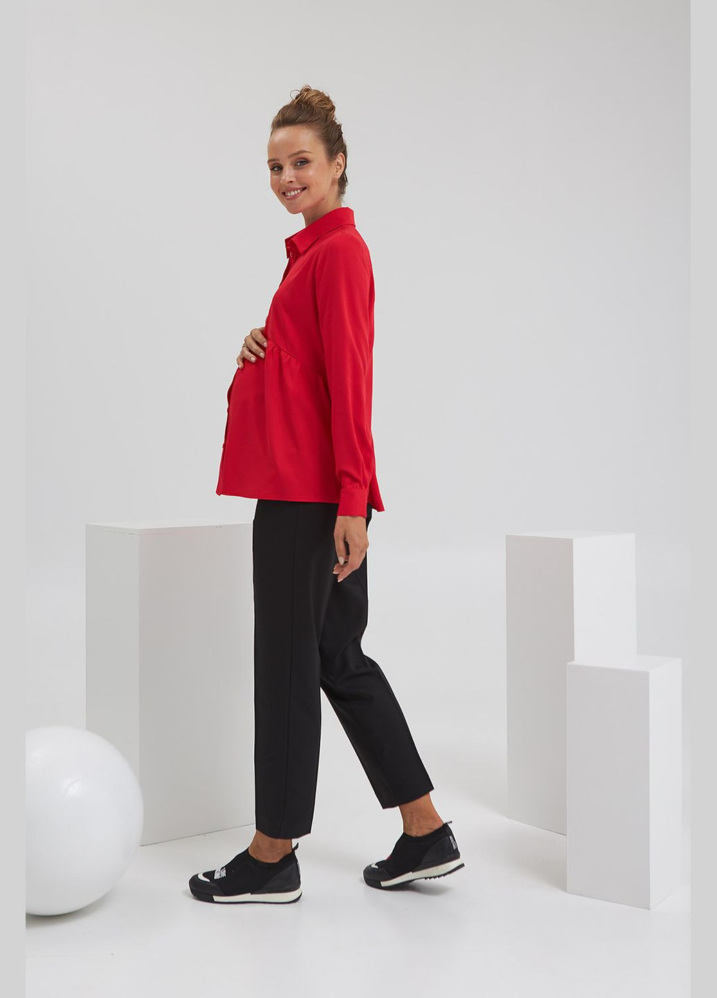 Красная повседневный рубашка Dianora