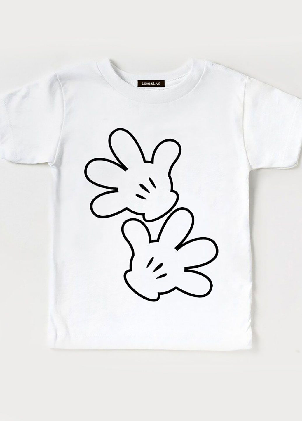 Белая демисезонная футболка детская белая для девочки обниминни Love&Live