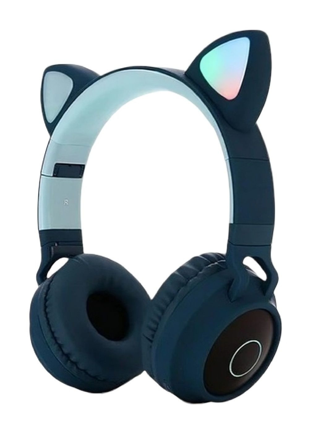 Бездротові акумуляторні Bluetooth навушники з котячими вушками з підсвічуванням дротовим підключенням (478395-Prob) Сині Unbranded (304936798)