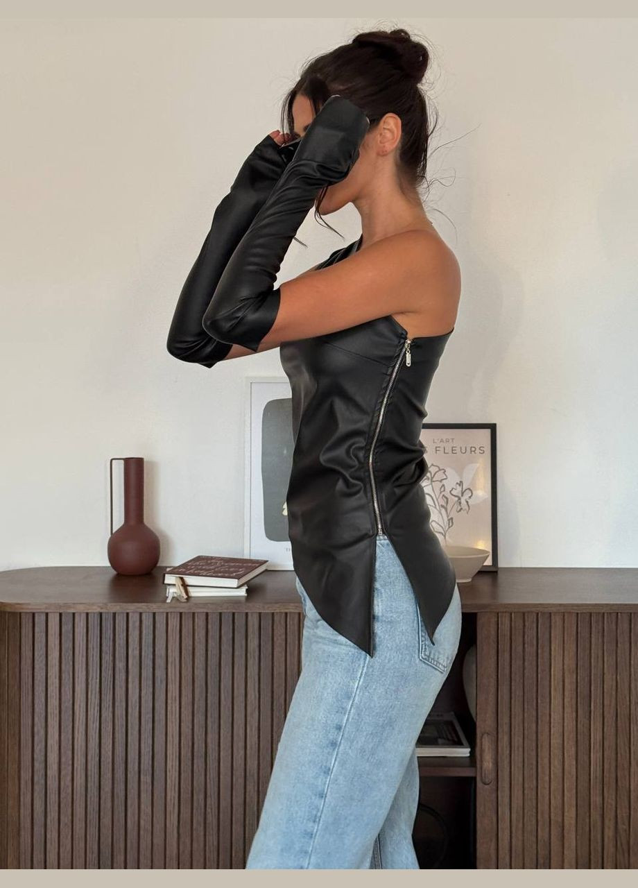 Стильный трендовый топ под кожу с перчатками Vakko (323013267)