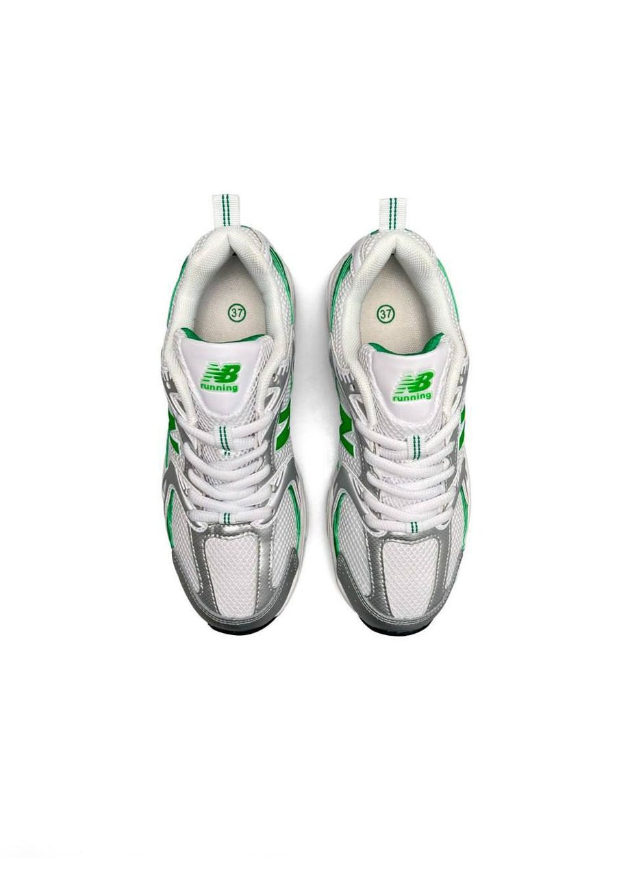 Кроссовки женские New Balance White Green No Brand 530 белые демисезоны (330104963)