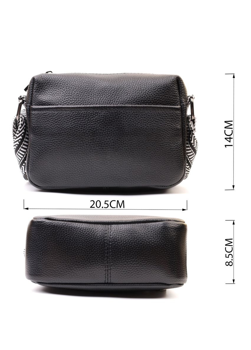 Сумка через плечо женская на одно отделение в классическом цвете кожаная 22606 Черный Vintage (302007928)