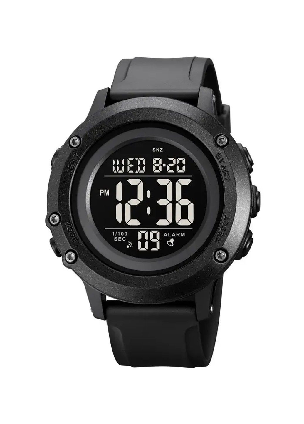 Чоловічий спортивний годинник 1966 (Чорний з чорним циферблатом) Skmei (314483330)