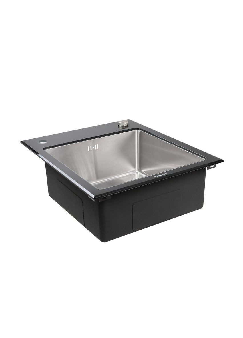 Кухонна мийка Handmade BLACK GLASS 600x510x200 Platinum (336936298)