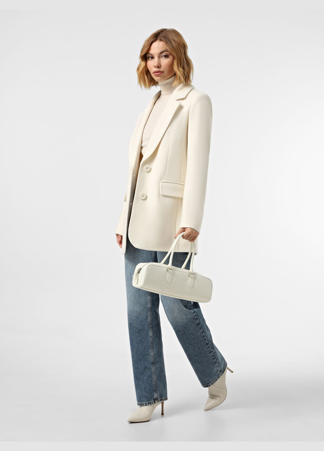 Белое Повседневный, Классическое, Кэжуал полупальто демисезонное бежевое 1951wt однобортное DANNA однотонное