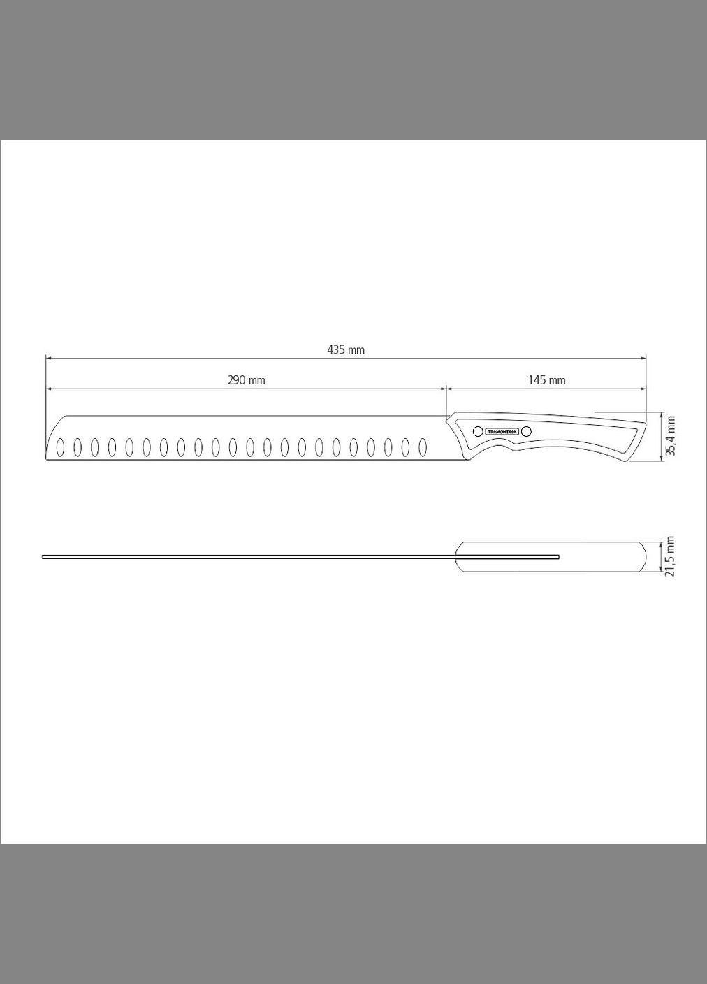 Ніж слайсер Churrasco Black, 305 мм (6740825) Tramontina (314778767)