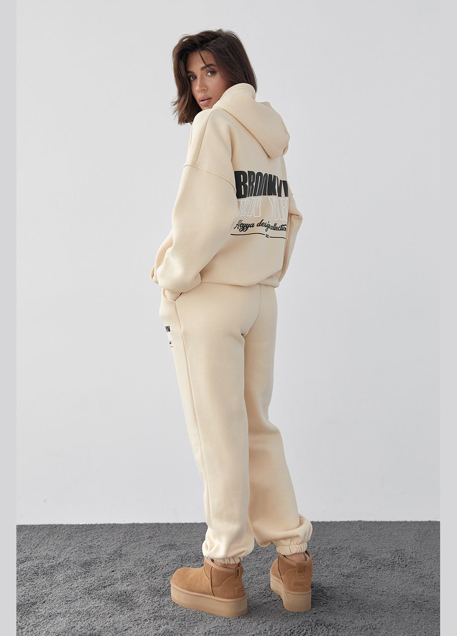 Утепленный спортивный костюм женский с джоггерами и худи 23167 Lurex (280910150)