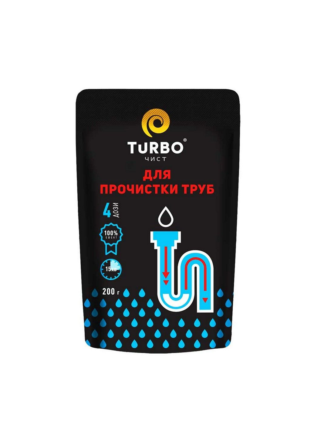 чист Гранули для прочистки каналізаційних труб 200 г Turbo (290272324)