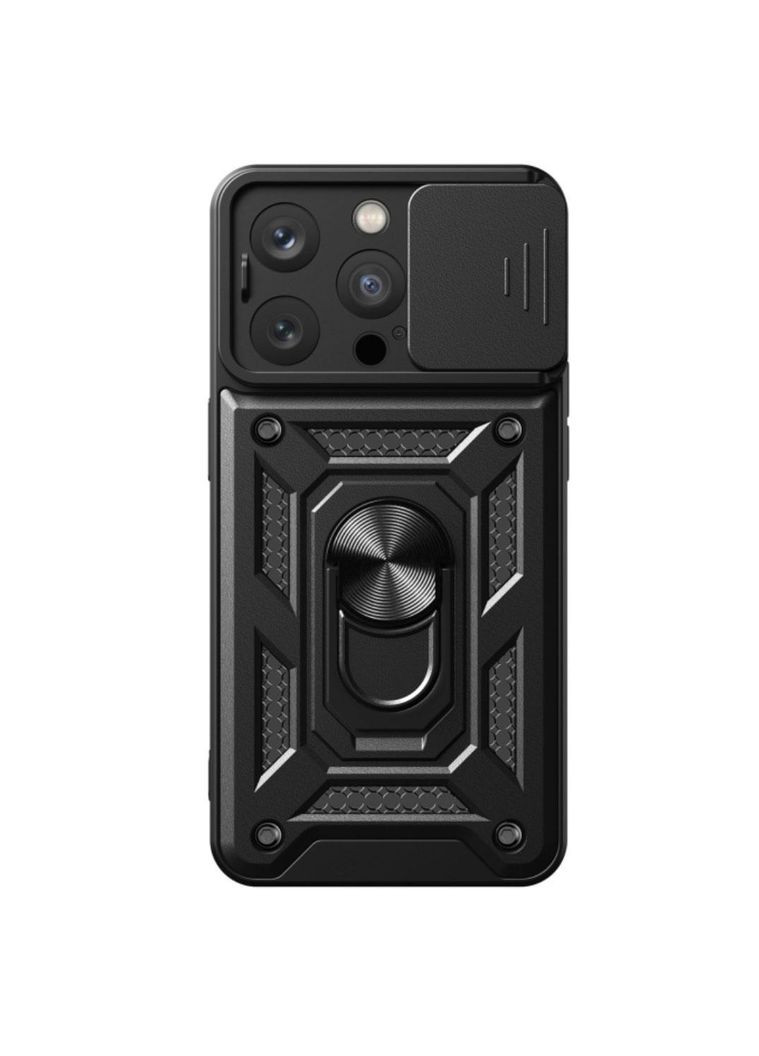 Чохол Shockproof для Apple iPhone 15 Pro Max - протиударний, з підставкою і шторкою камери - Black Primo (369608617)