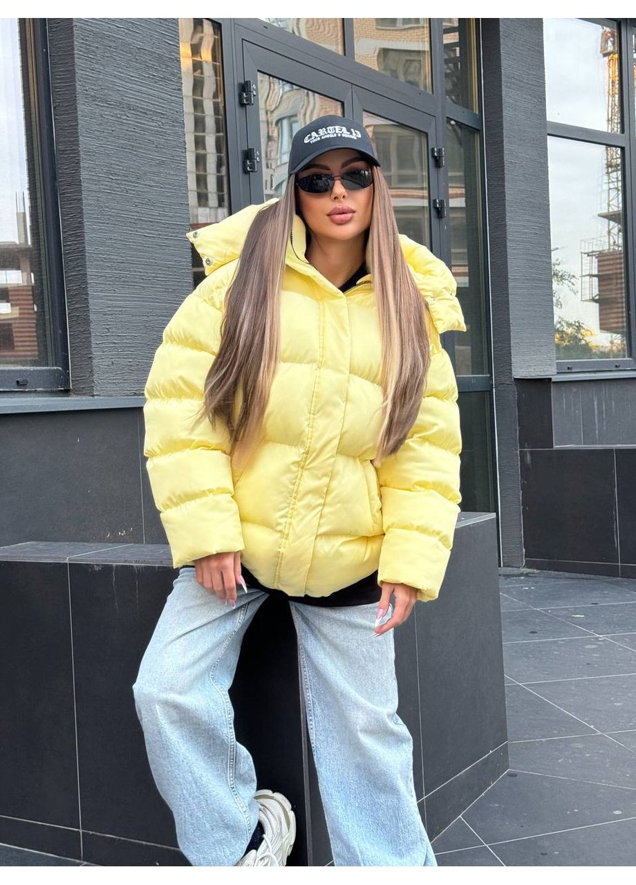 Желтый зимний Пуховик No Brand