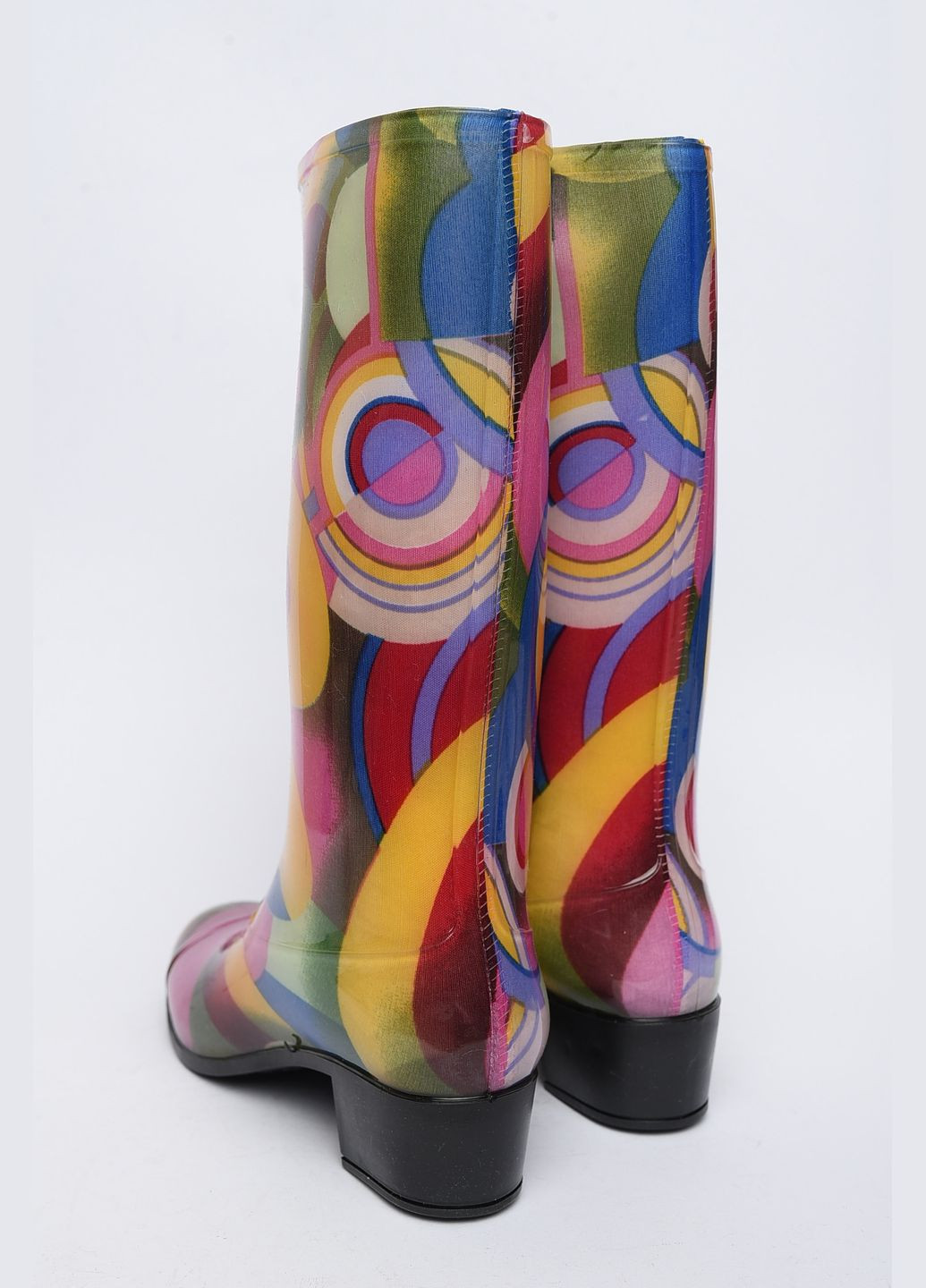 Цветные сапоги резиновые высокие женские разноцветные Let's Shop
