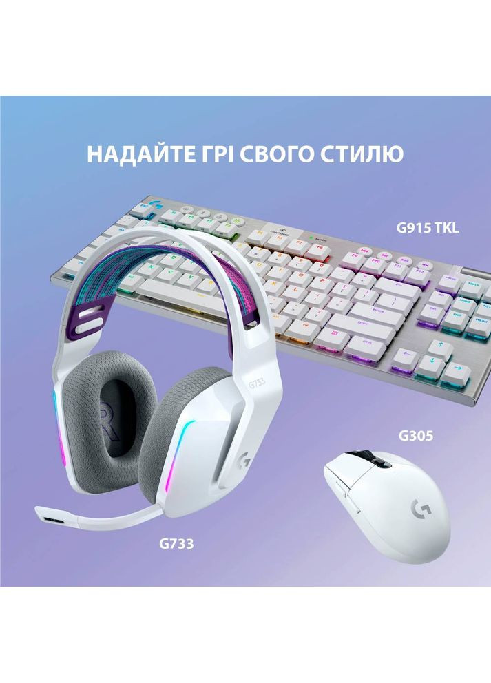 Гарнитура G733 LIGHTSPEED Wireless RGB WHITE (981000883) Logitech (306553717)