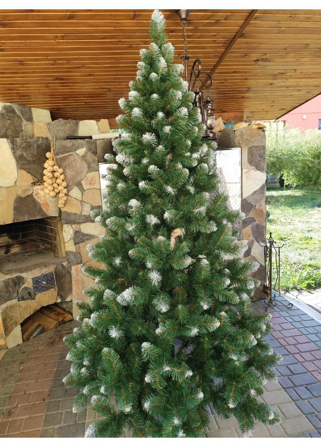 Елка Снежная Королева 2,50м Зеленая елка искусственная с заснеженными кончиками и подставкой Xatynka (363057983)