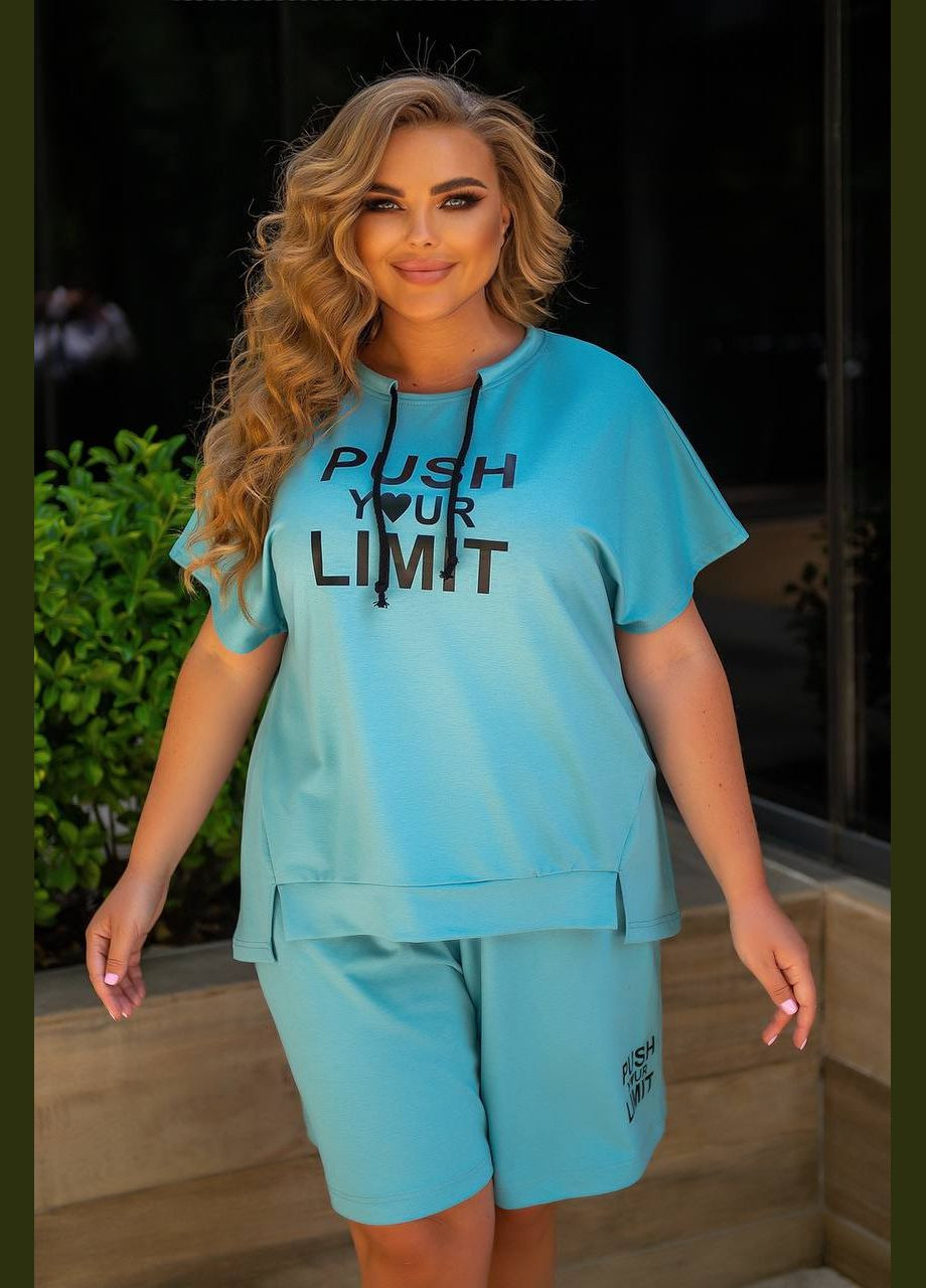 Жіночий прогулянковий костюм футболка та шорти червоного кольору New Trend (305206406)