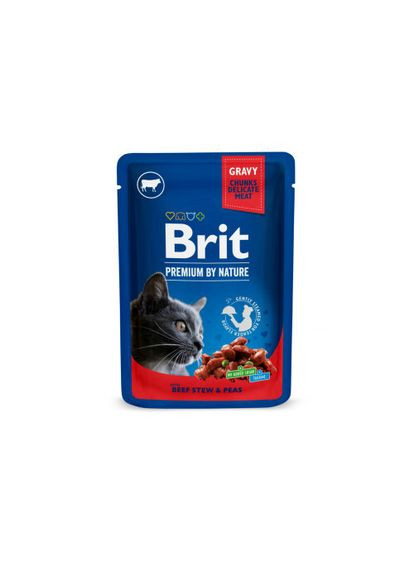 Набір вологих кормів Cat Pouch «Сімейна тарілка» для котів, асорті із 4 смаків, 12 шт х 100 г Brit Premium (322875035)