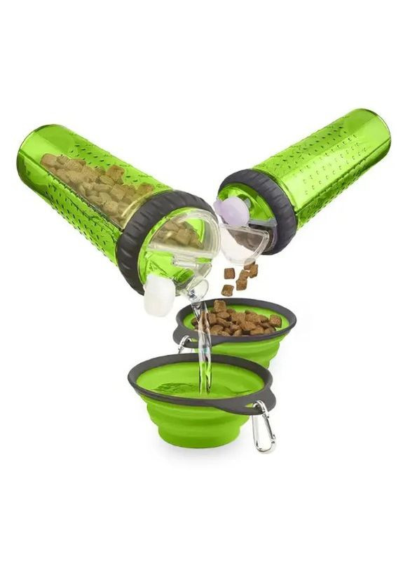 Двойная бутылка для питомца Dexas Snack DuO 2 в 1 для воды и корма No Brand (305772594)