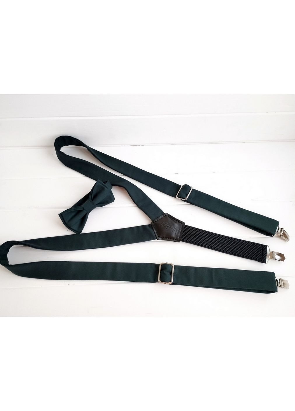 Подтяжки темно-зеленые с бабочкой Major Style (357206577)