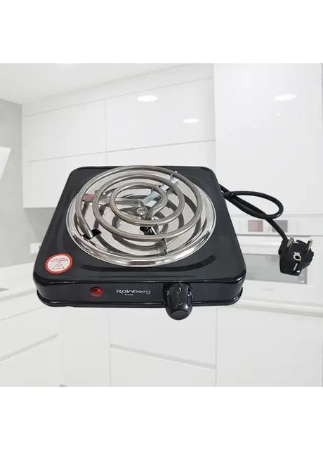 Электроплита RB-555 спиральная настольная электрическая плита на 1 конфорку 1200 Вт Черная Rainberg (357208039)