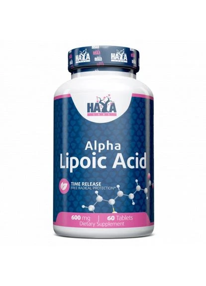Натуральна добавка Alpha Lipoic Acid 600 mg, 60 таблеток Haya Labs (381215898)