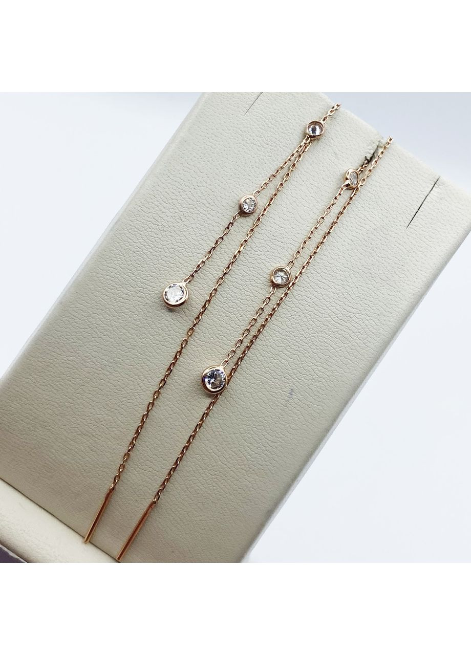 Серьги-протяжки серебряные с кубическим цирконием 1,16 г No Brand (369736838)