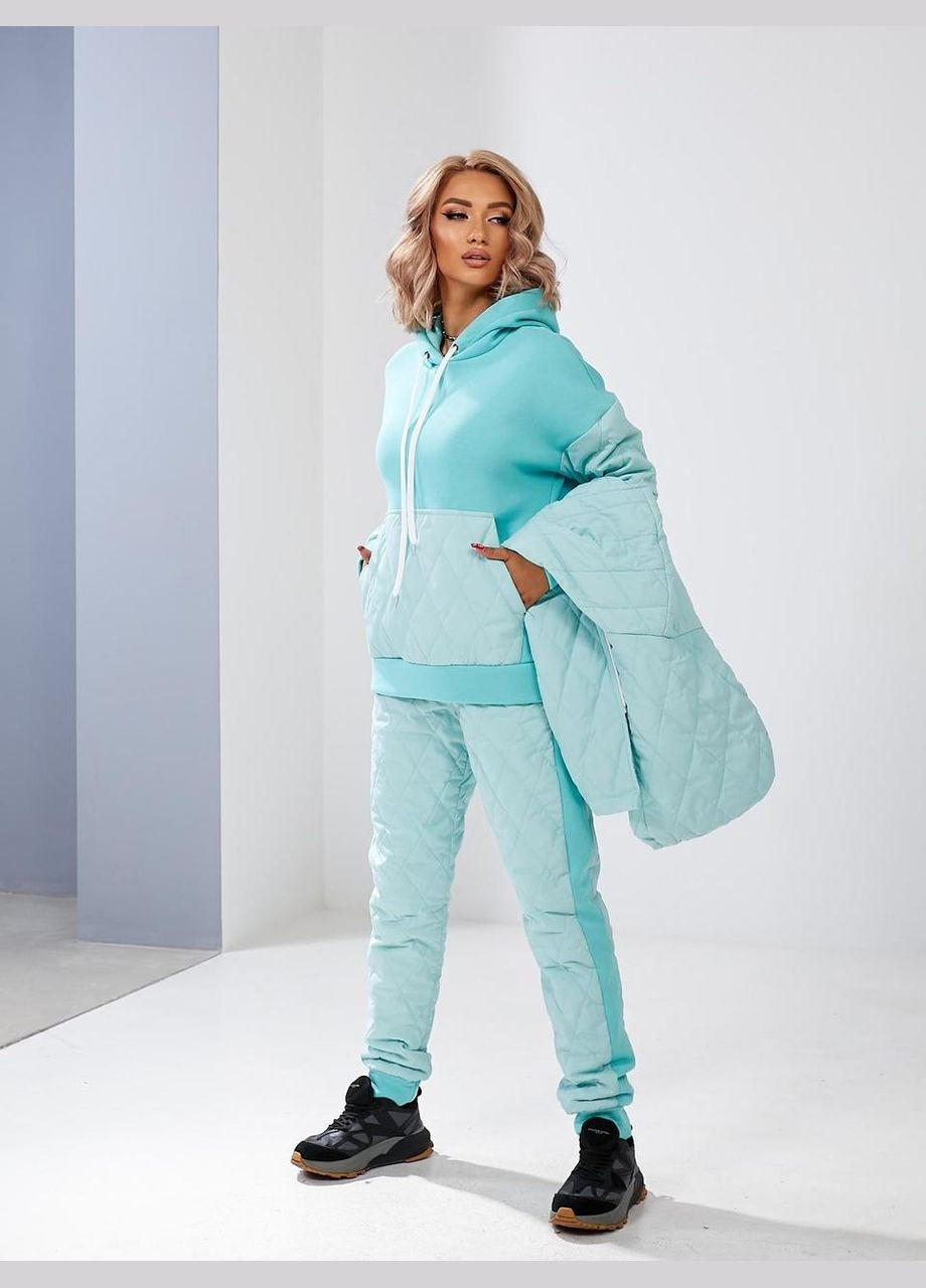 Женский костюм ТРОИЦА Бирюзовый No Brand (370217994)