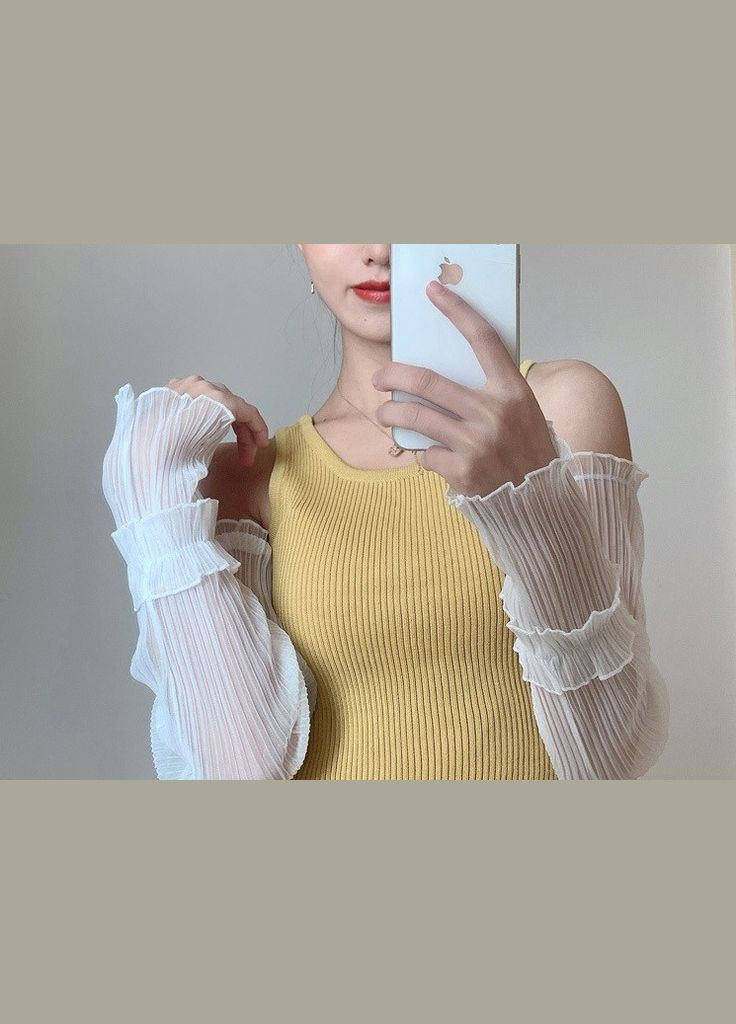 Плиссированные нарукавники митенки Honey Fashion Accessories One size (7-48) No Brand (313285968)