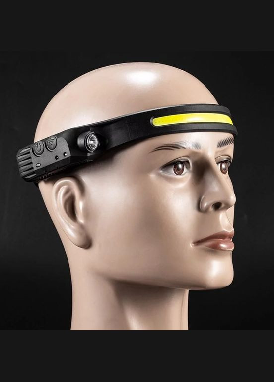 Фонарик Налобный Гибкий Аккумуляторный LED Белый Свет с ИК-датчиком Движения Cтробоскоп YP61 (602307129) Clefers (300694546)