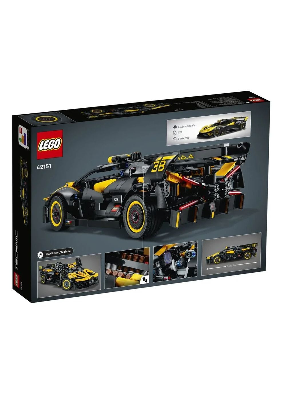 Конструктор Лего Техник Гоночный болид Бугатти Оригинал Technic Bugatti Bolide (42151) Lego (365251667)