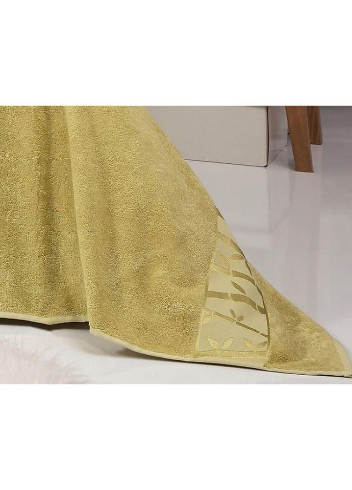 Махровая простынь Gold Yesil 200х220 см бамбуковая для сна и отдыха гипоаллергенная Belizza (368991480)