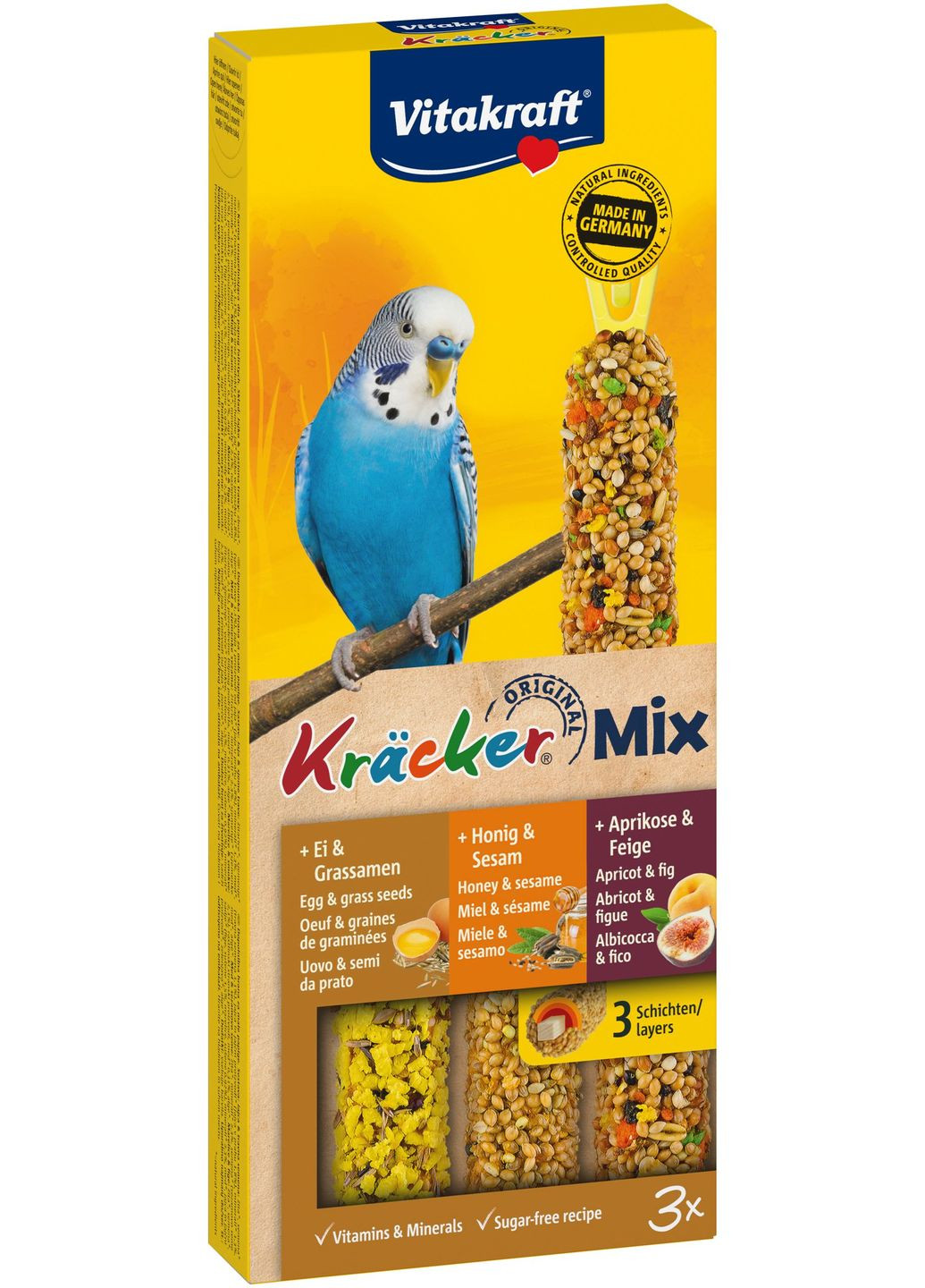 Крекер для декоративных попугаев с медом, фруктами и яйцом, 3 шт Vitakraft (299721863)