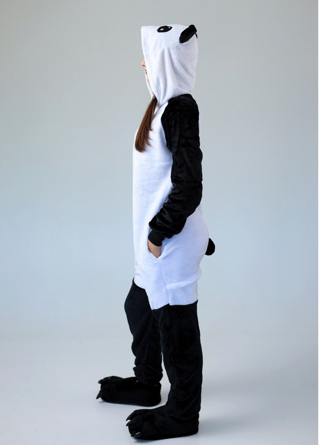 Кігурумі Панда біле плюшеве для жінок з капюшоном і кишенями Lalapka (362490066)