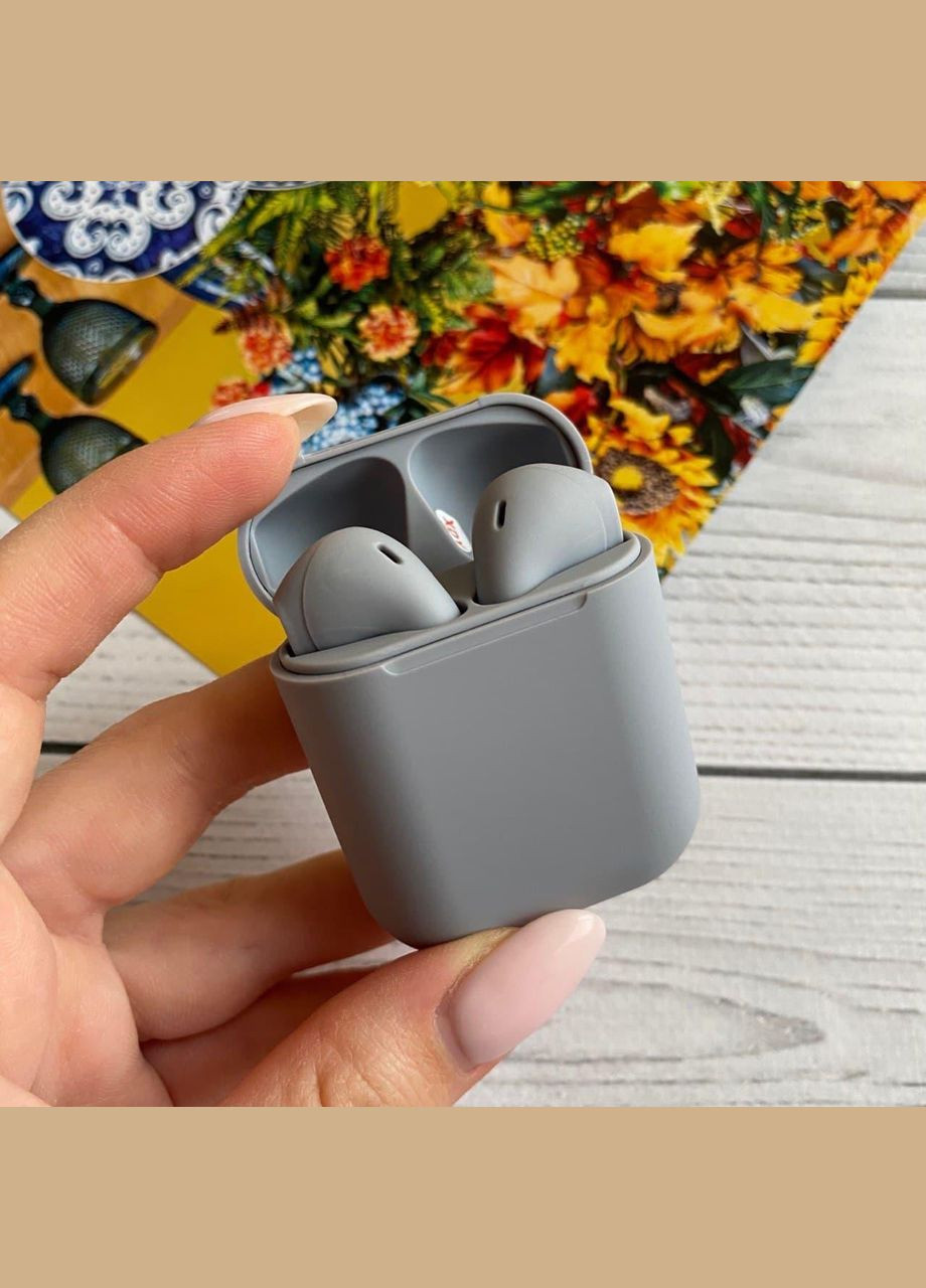 Бездротові навушники inpods 12 сірі i12 tws матові сенсорні No Brand (339092276)