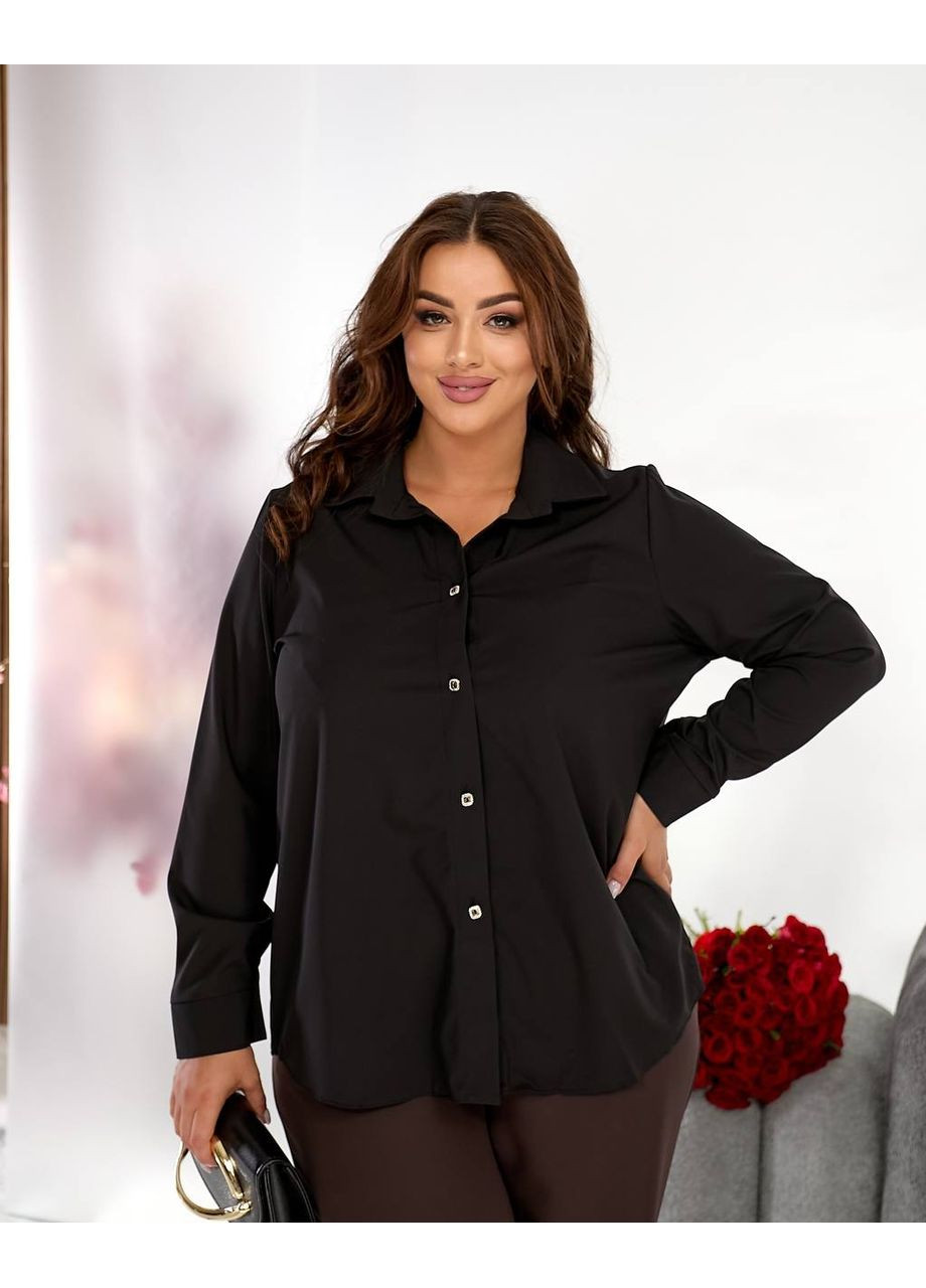 Чёрная классическая блуза — замеры в описании DK/DL Мода без кордонів