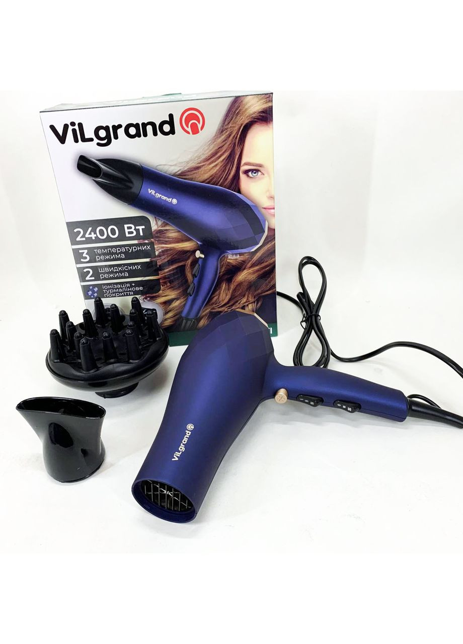 Фен VILGRAND VHD 2424TI. Цвет: голубой No Brand (350937010)