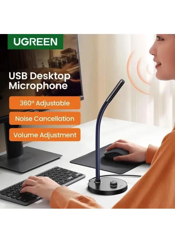 Настільний мікрофон Desktop USB Microphone(UGR-90416), Black Ugreen CM564 (403221616)