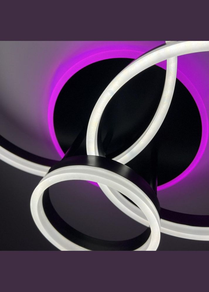 Світильник світлодіодний стельовий GENNY ROUND RGB 80W 4R 605x420 BLACK 220V IP20 з пультом ДУ Luminaria (341491631)