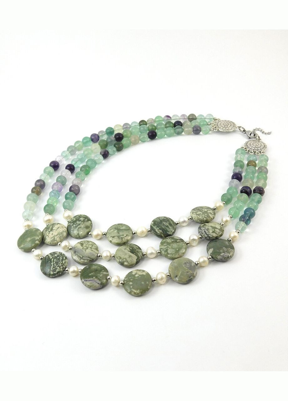 Ожерелье "Эллипс" Жемчуг, Яшма, Флюорит Fursa fashion (326004532)
