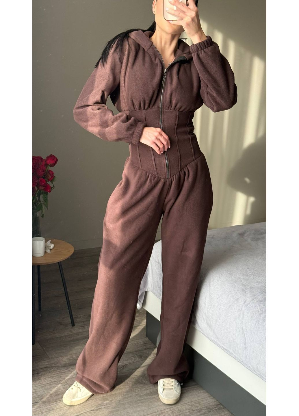 Теплий корсетний комбінезон — must-have цього сезону 😍 Luna коричневий