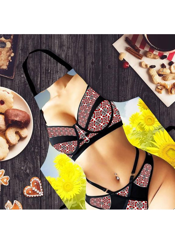 Фартук с дизайном Подсолнечная страсть Прикольный фартук с принтом размер 80×60 Україна ТД (369658320)