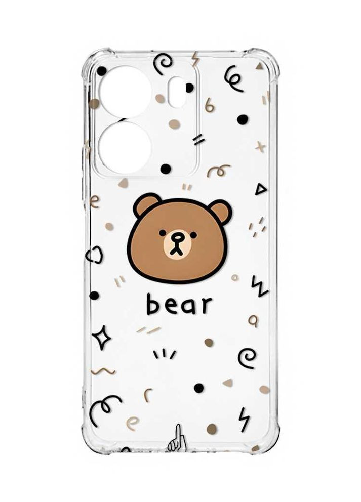 Чехол с утолщёнными углами на Xiaomi Redmi 13C:: Мишка (принт 76) Creative (355395397)