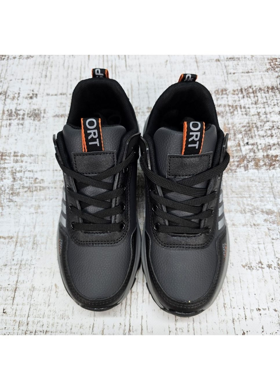 Темно-серые демисезонные кроссовки подростковые KMB