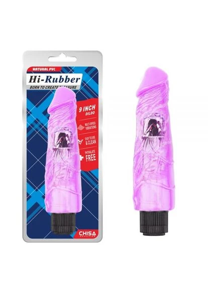 Вібратор реалістік на батарейках HiRubber, фіолетовий Chisa (297398747)