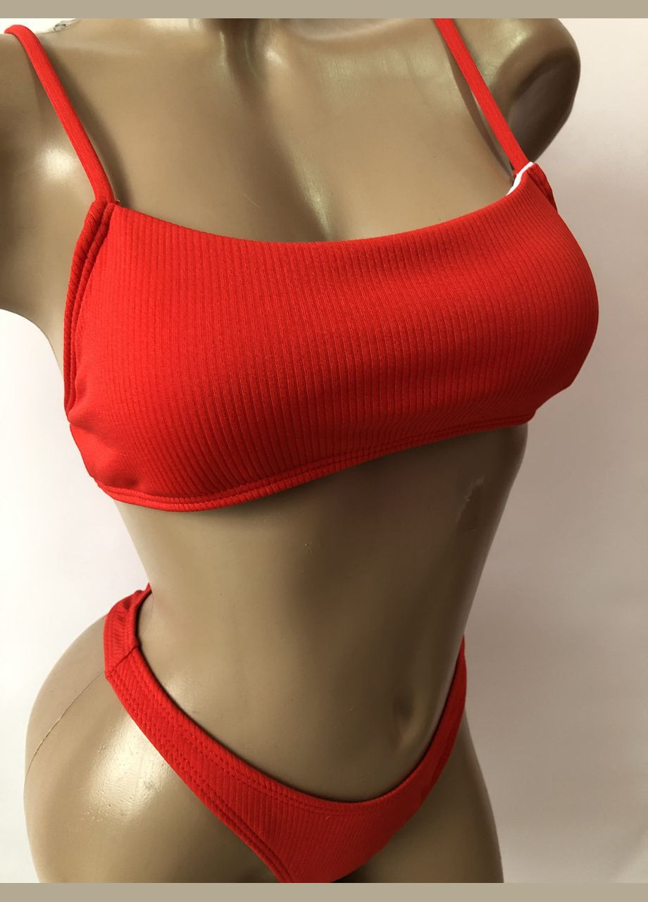 Красный летний женский раздельный купальник (6-62) No Brand